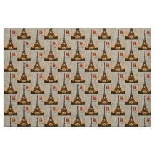 Tour Eiffel vintage Tissu de lin naturel