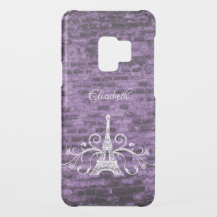 Tour Eiffel violet Grunge Samsung Galaxy Coque