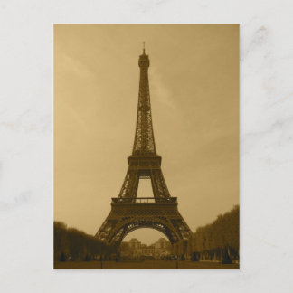 Tour Eiffel vue frontale sepia Carte postale