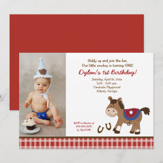 Tour 'Em Up Horse Photo Anniversaire Invitation 5x