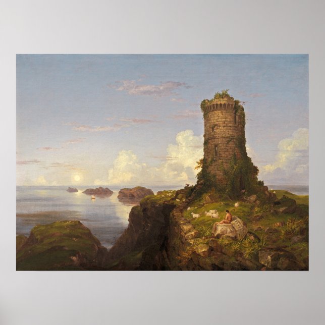 Tour en ruine - Thomas Cole Poster des Beaux-Arts (Devant)