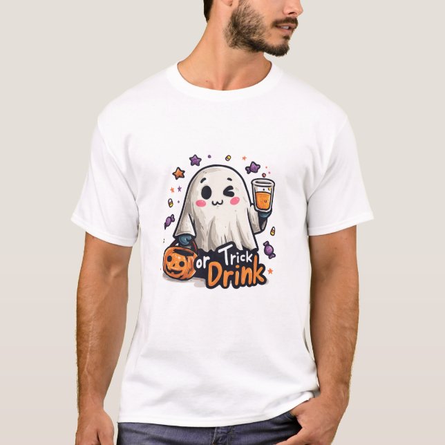 tour ou pendant l'halloween T-shirt fantôme éffray (Devant)