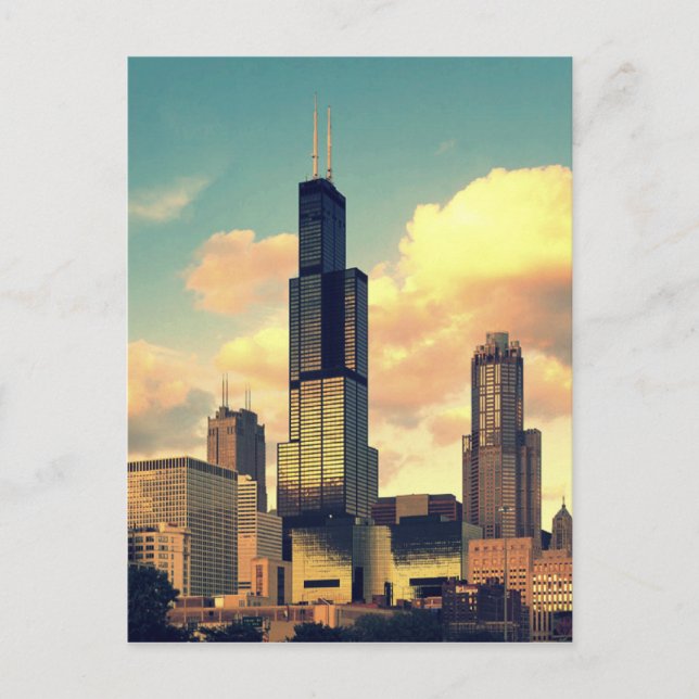 Tour Sears / Willis Tower Carte postale - Coucher  (Devant)