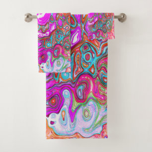 Tourbillon Abstrait Rétro Groovy Violet et Orange