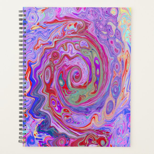Tourbillon Abstrait Rétro Rouge, Violet et Rose (Devant)