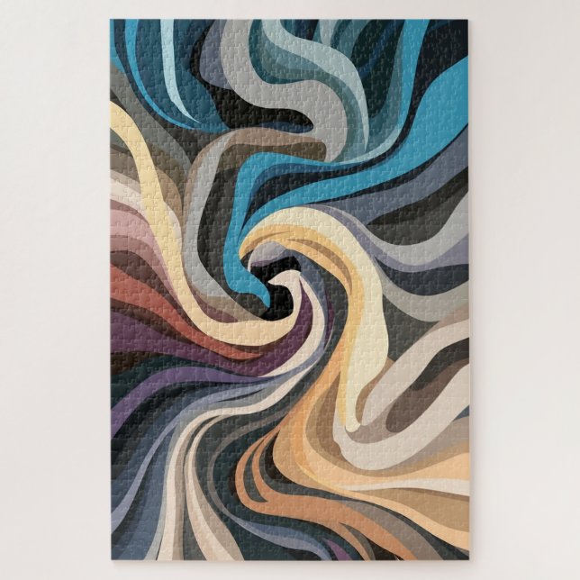 Tourbillon Atténué | Puzzle Spirale Abstrait Moder (Vertical)