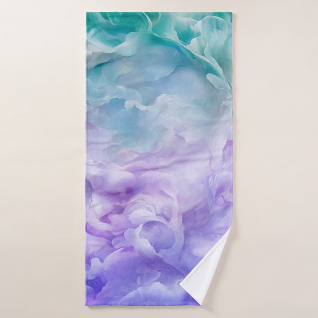 Tourbillon de nuage bleu et violet (Serviette de bain)