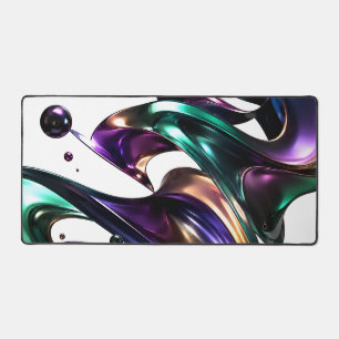 Tourbillon fluide 3D abstrait violet sarcelle méta