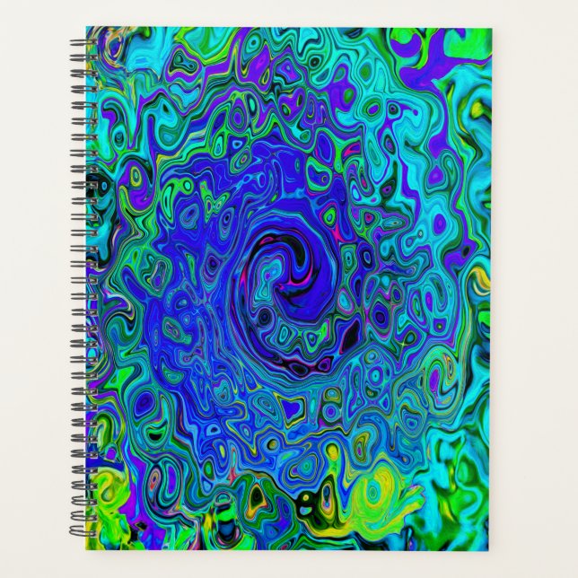 Tourbillonnement Liquide Abstrait Violet Bleu Rétr (Devant)