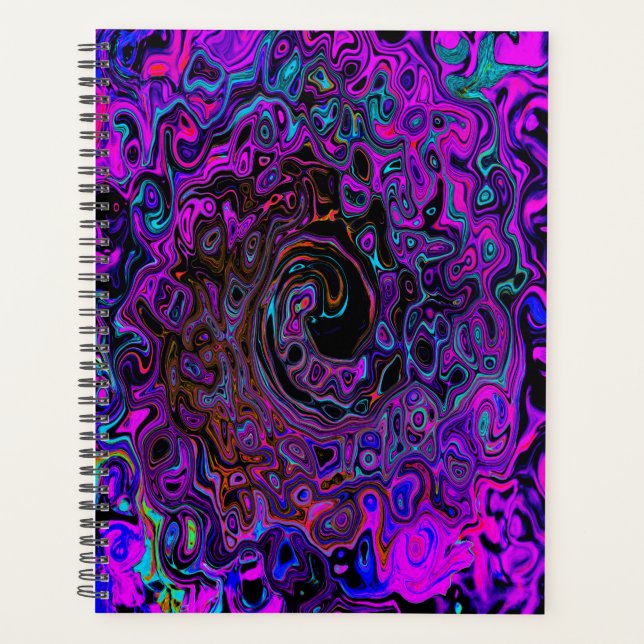 Tourbillonnement Liquide Rétro Noir et Magenta (Devant)