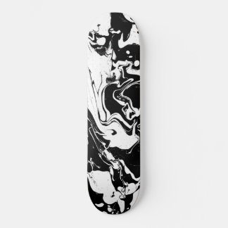 Tourbillons abstraits noirs et blancs - skateboard