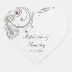 Tourbillons en argent + autocollant de mariage pou