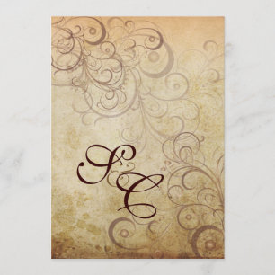 Tourbillons Vintages/Faux-parchemin Invitations de