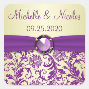 Tourbillons violets en or Enregistrer le sticker d