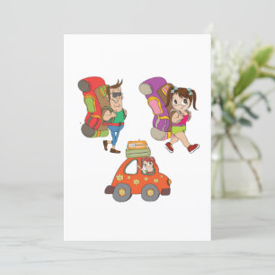 Touristes Avec Sacs À Dos Invitation Voyageurs