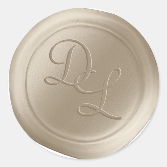 Tourne d'avoine Beige 2 Lettre Monogramme Stickers (Devant)