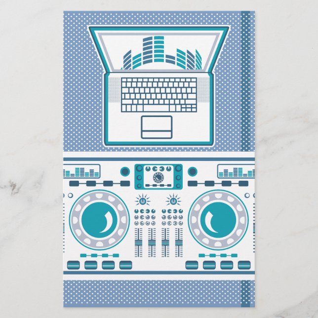 Tourne-disque avec ordinateur portable DJ équipeme (Devant)