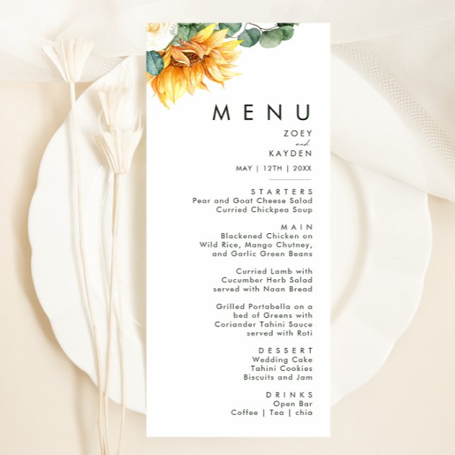 Tournée de pays audacieux | Menu Dîner Mariage (Créateur téléchargé)