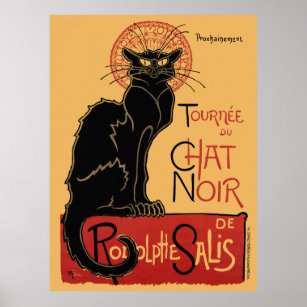 Tournée du Conversation Noir France Poster vintage