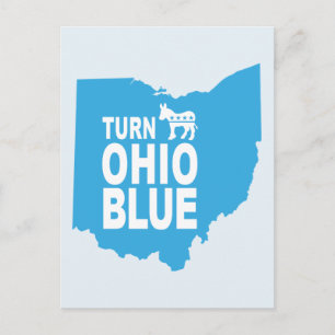 Tourner carte postale bleu Ohio État de vote pro