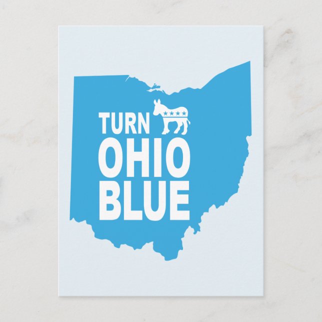 Tourner carte postale bleu Ohio | État de vote pro (Devant)