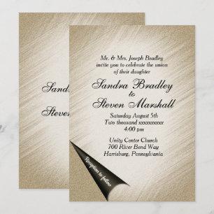 Tourner la page Antique Faire-part de mariage or