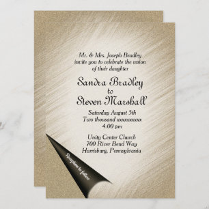 Tourner la page Antique Faire-part de mariage or