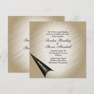 Tourner la page Antique Faire-part de mariage or