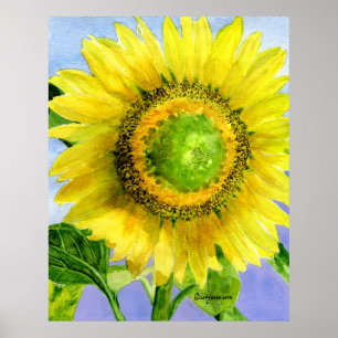 Tournesol 3 Aquarelle Peinture Art Poster Imprimer