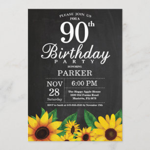 Tournesol 90e anniversaire Invitation