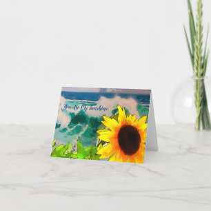 Tournesol à la plage vous êtes ma carte soleil