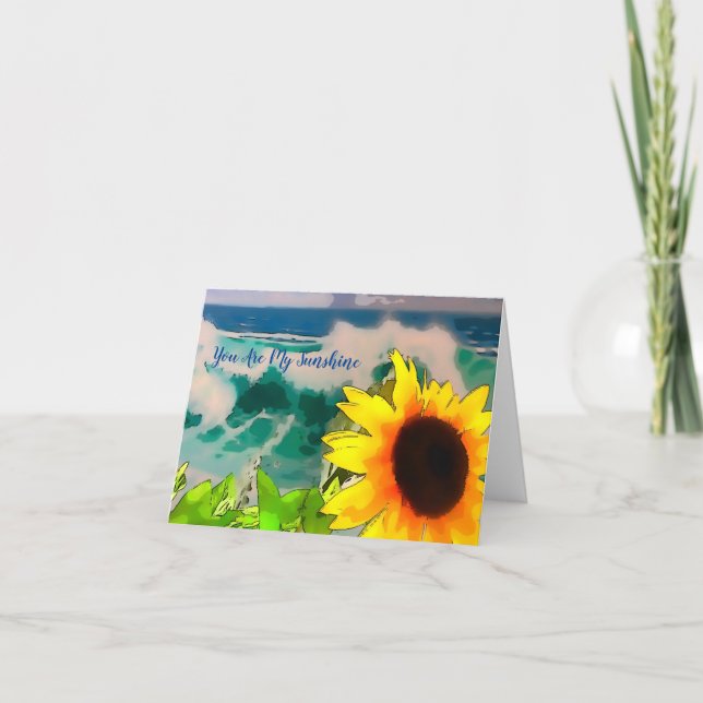 Tournesol à la plage vous êtes ma carte soleil (Devant)