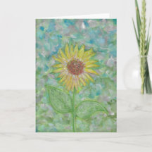 Tournesol Abstraite aquarelle Carte de voeux pliée