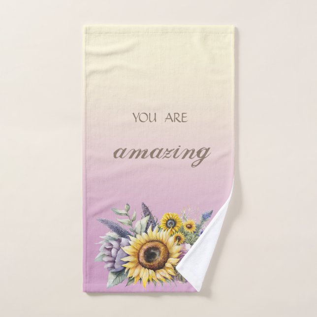 Tournesol Aquarelle Adorable Vous Êtes Incroyable (Serviette à main)