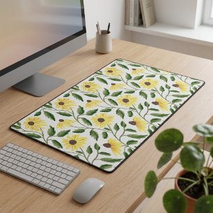 Tournesol Aquarelle Fleur Sauvage Jaune Vert