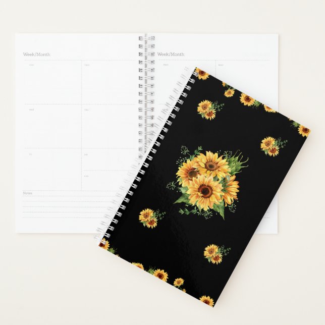 Tournesol aquarelle – Graphique floral (Devant avec enveloppe)