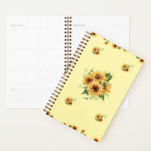 Tournesol aquarelle – Graphique floral (Devant avec enveloppe)
