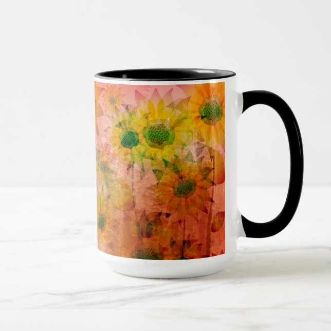 Tournesol Art Peinture Mugs (Droite)