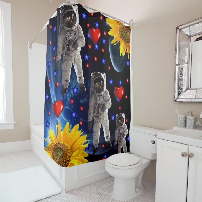 Tournesol Astronaut rideau de douche (En situation)