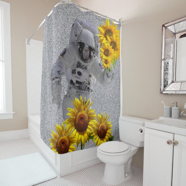Tournesol Astronaut rideau de douche (En situation)