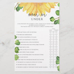 Tournesol au-dessus ou en dessous du jeu de baby s
