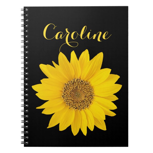 Tournesol avec nom personnalisé Carnet (Devant)