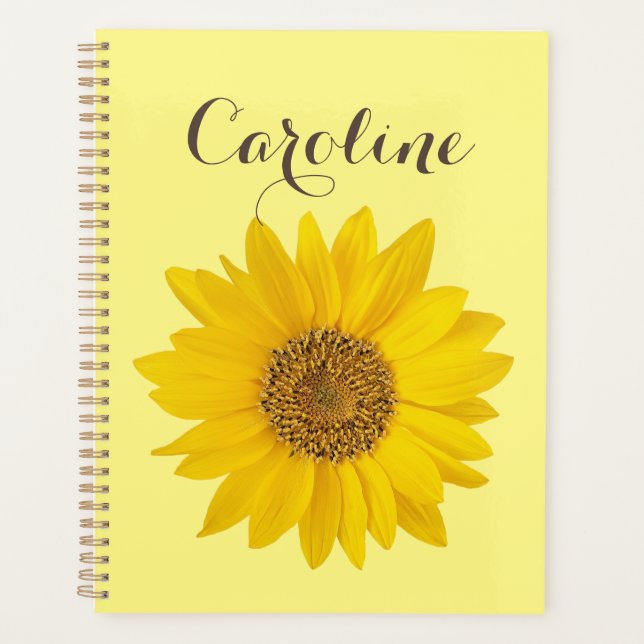 Tournesol avec nom personnalisé Jaune clair (Devant)