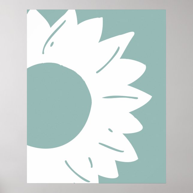 Tournesol blanc sur décoration murale abstraite sa (Devant)