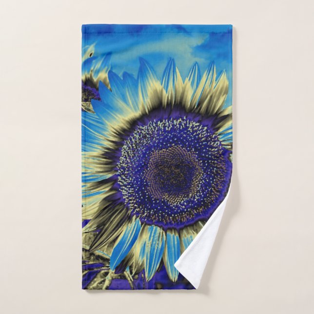 Tournesol bleu (Serviette à main)