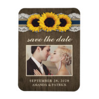 Tournesol Burlap Magnet Réservez la date