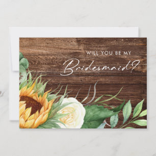 Tournesol   Carte de proposition Wood Bridesmaid