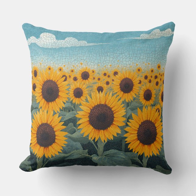 Tournesol Champ Mosaic Lisse Oreiller (Recto)
