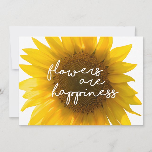 Tournesol citation "Les fleurs sont du bonheur" (Devant)