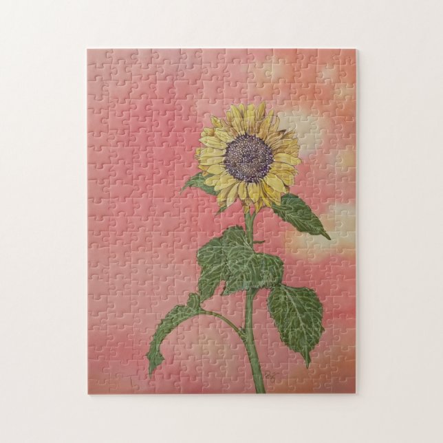 Tournesol Coucher de Soleil Puzzle (Vertical)